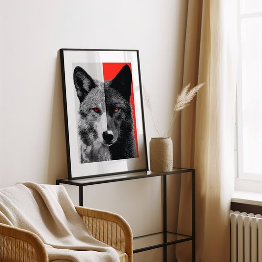 Tableau loup - Pop art - Contemporain - Décoration moderne