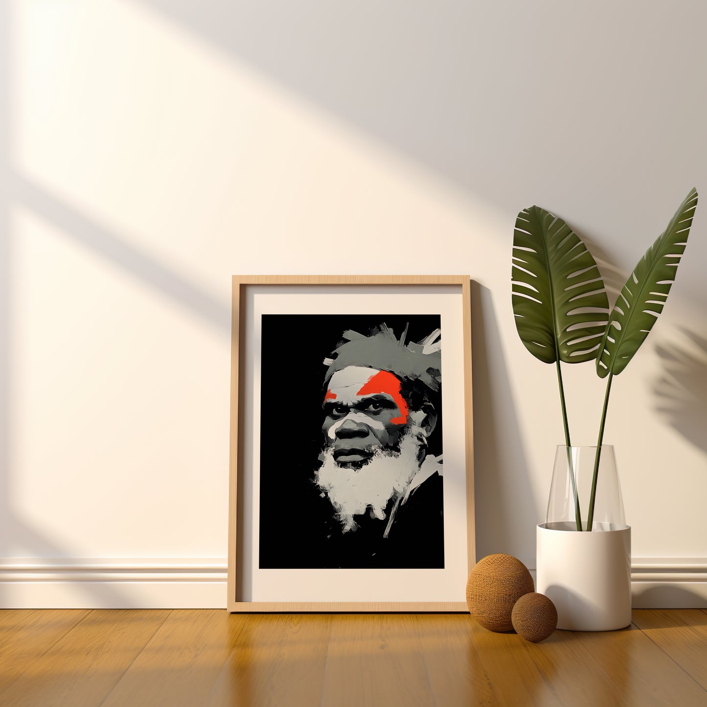 Tableau homme - Rouge et noir - Art contemporain - Décoration afrique