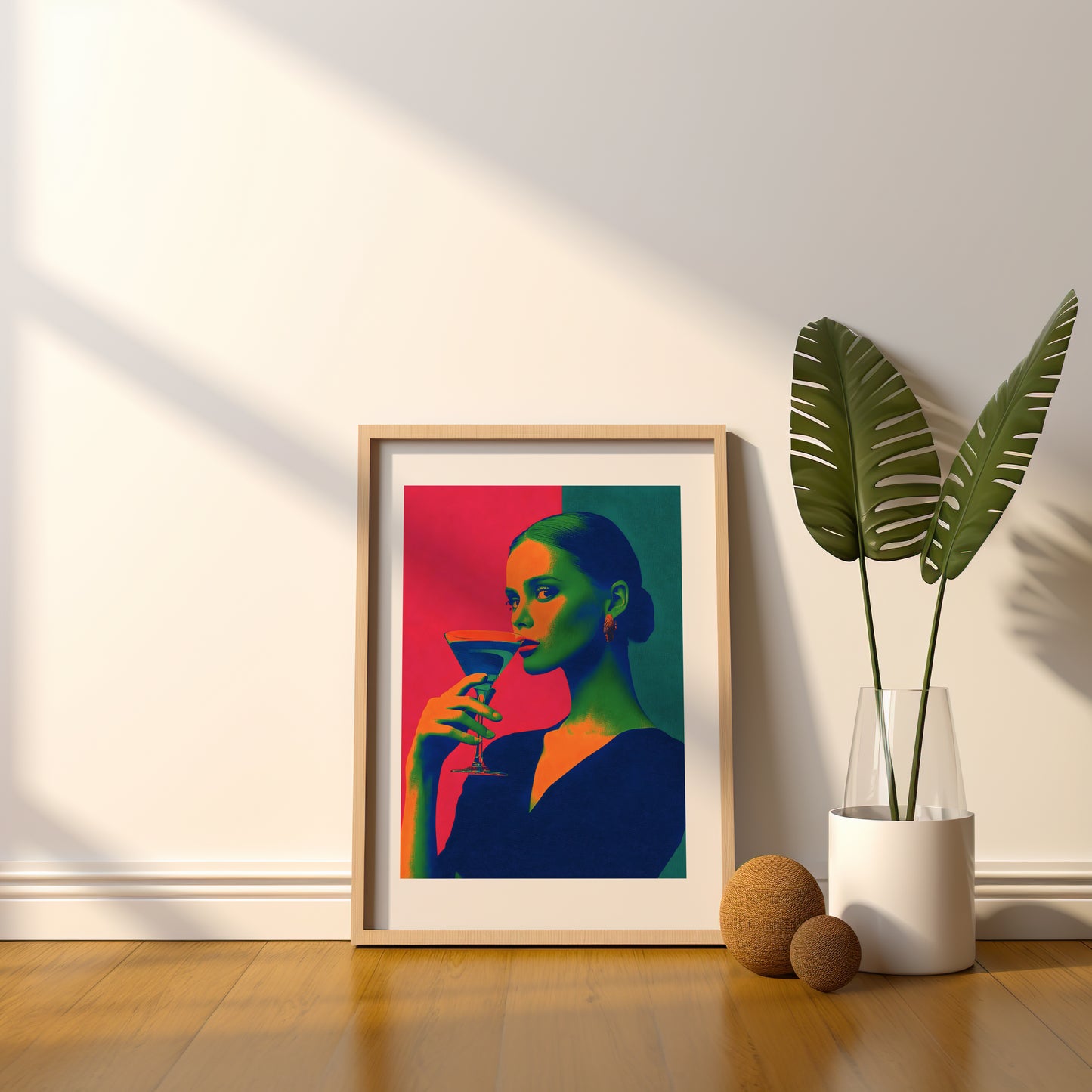 Tableau femme au cocktail - Pop art - Décoration moderne