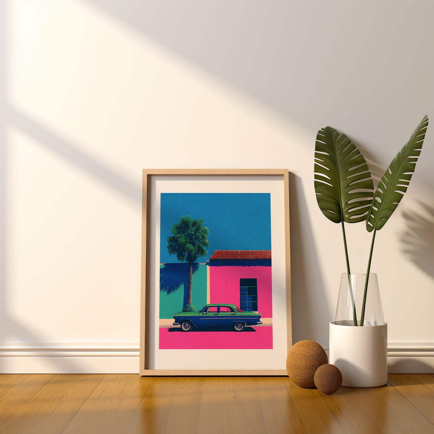 Tableau voiture vintage - Pop art - Cuba - Décoration salon moderne