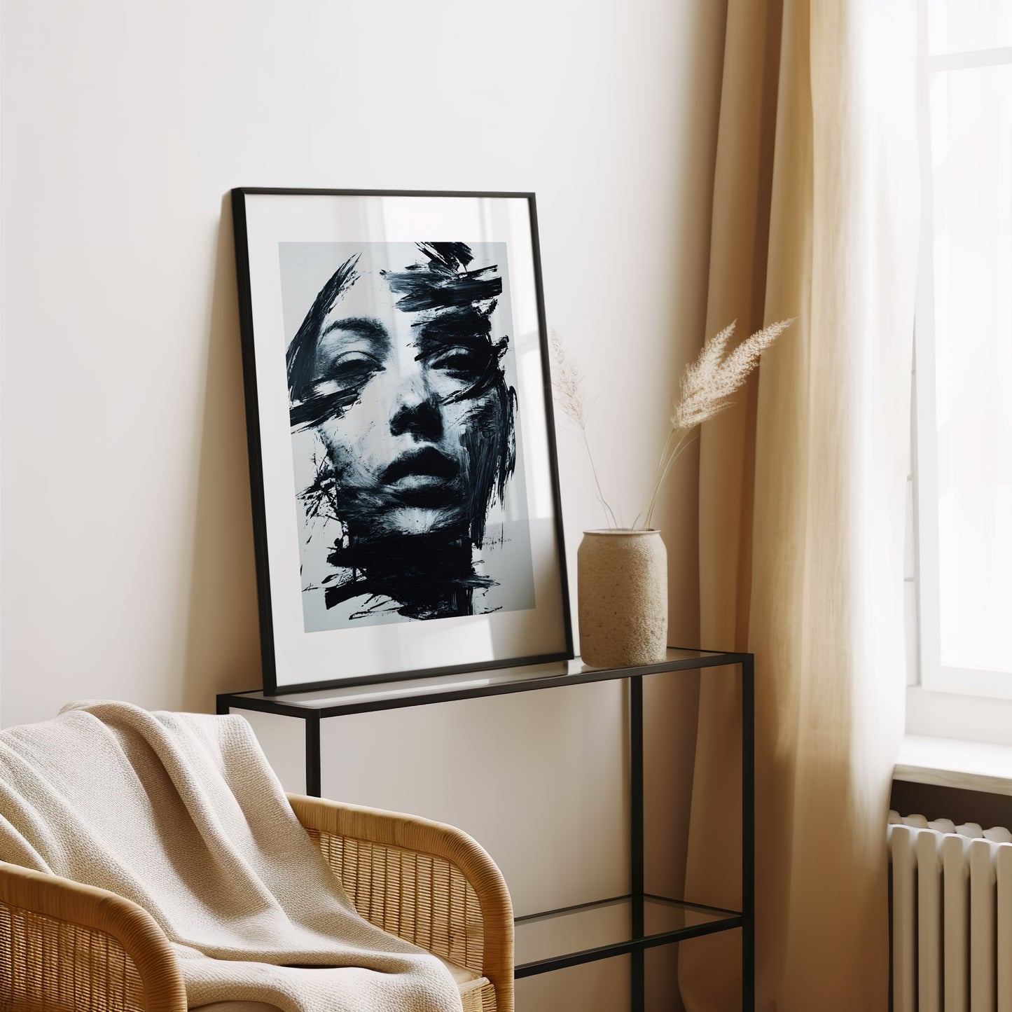 Tableau femme noir et blanc - Abstrait -  Art contemporain - Décoration moderne