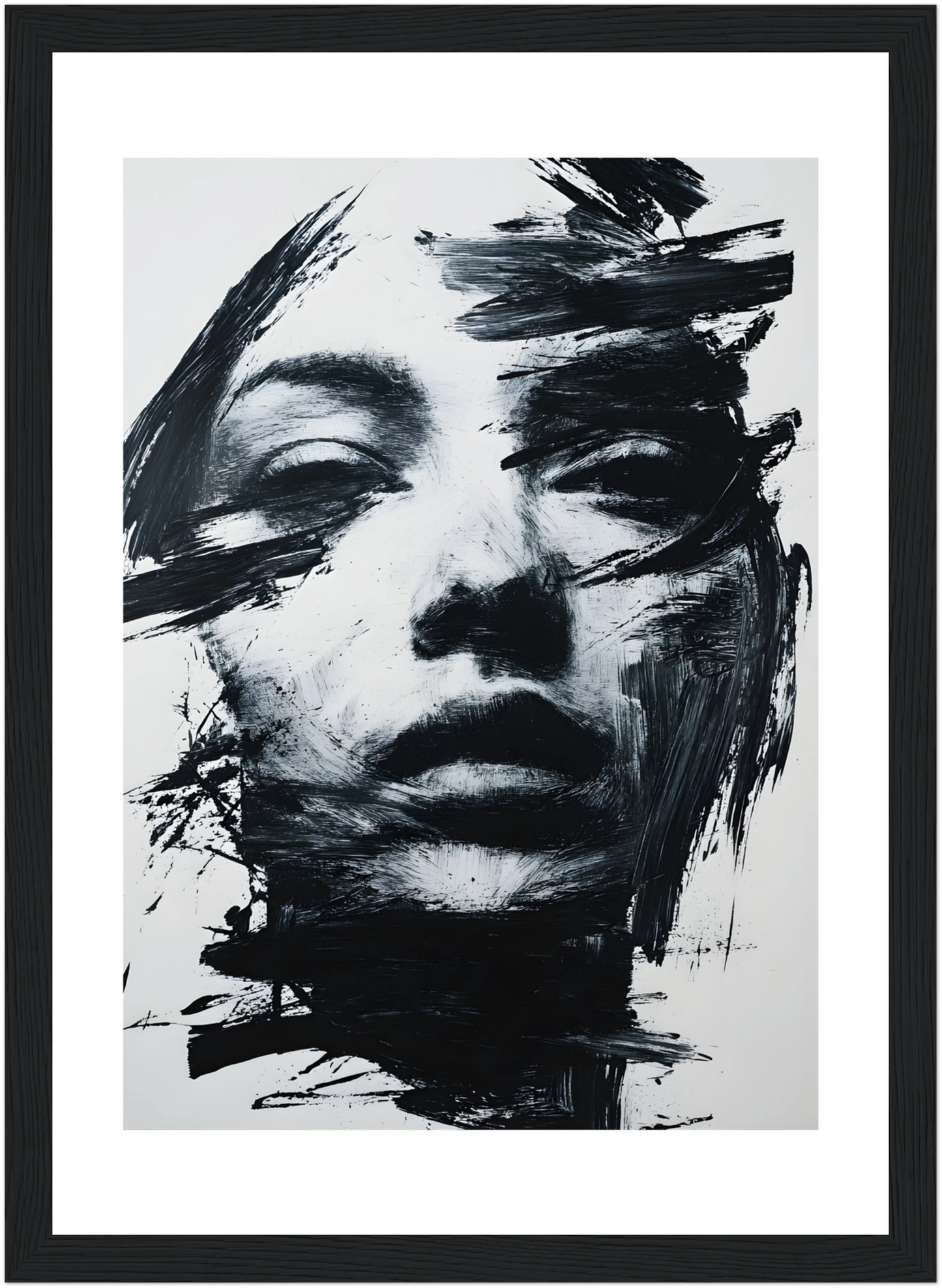 Tableau femme noir et blanc - Abstrait -  Art contemporain - Décoration moderne