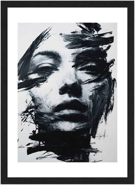 Tableau femme noir et blanc - Abstrait -  Art contemporain - Décoration moderne