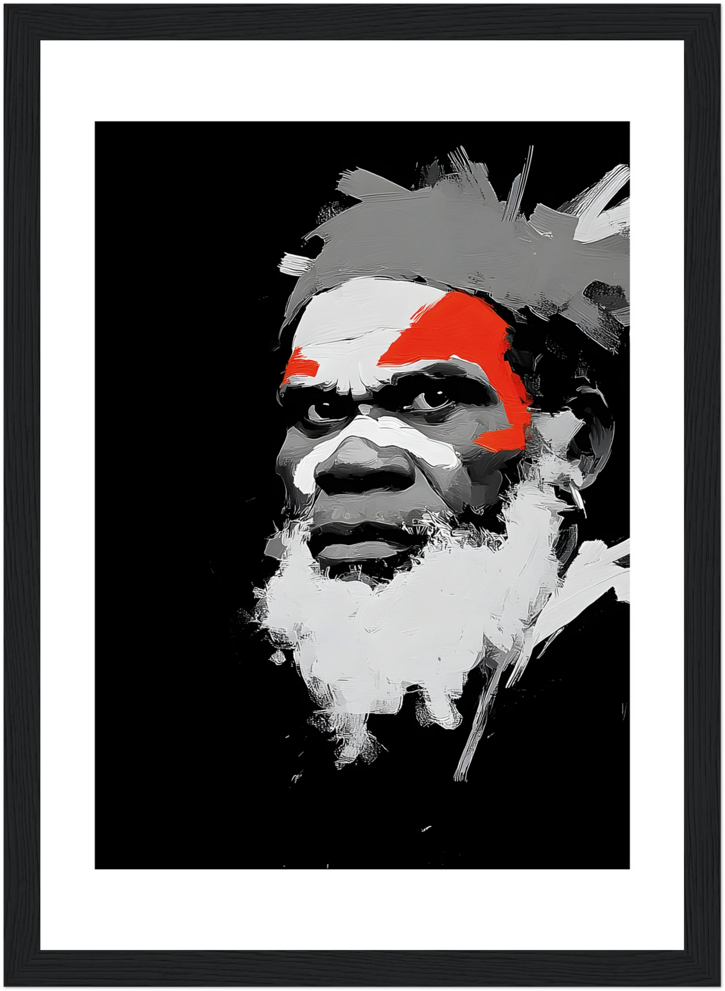 Tableau homme - Rouge et noir - Art contemporain - Décoration afrique