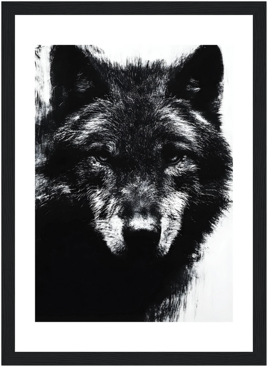 Tableau loup noir et blanc - Art Contemporain - Décoration moderne