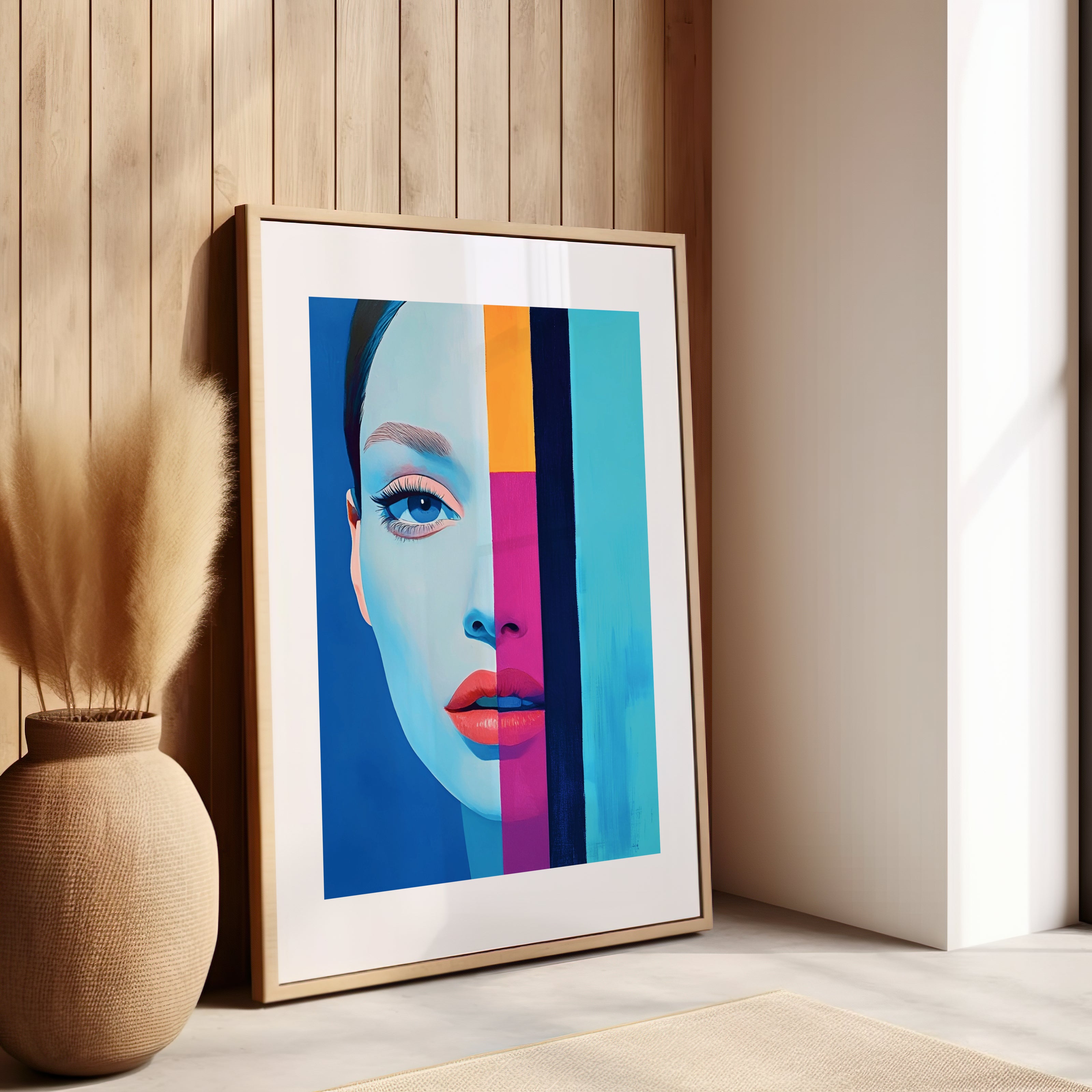 Tableau sensuel bleu d'une femme 