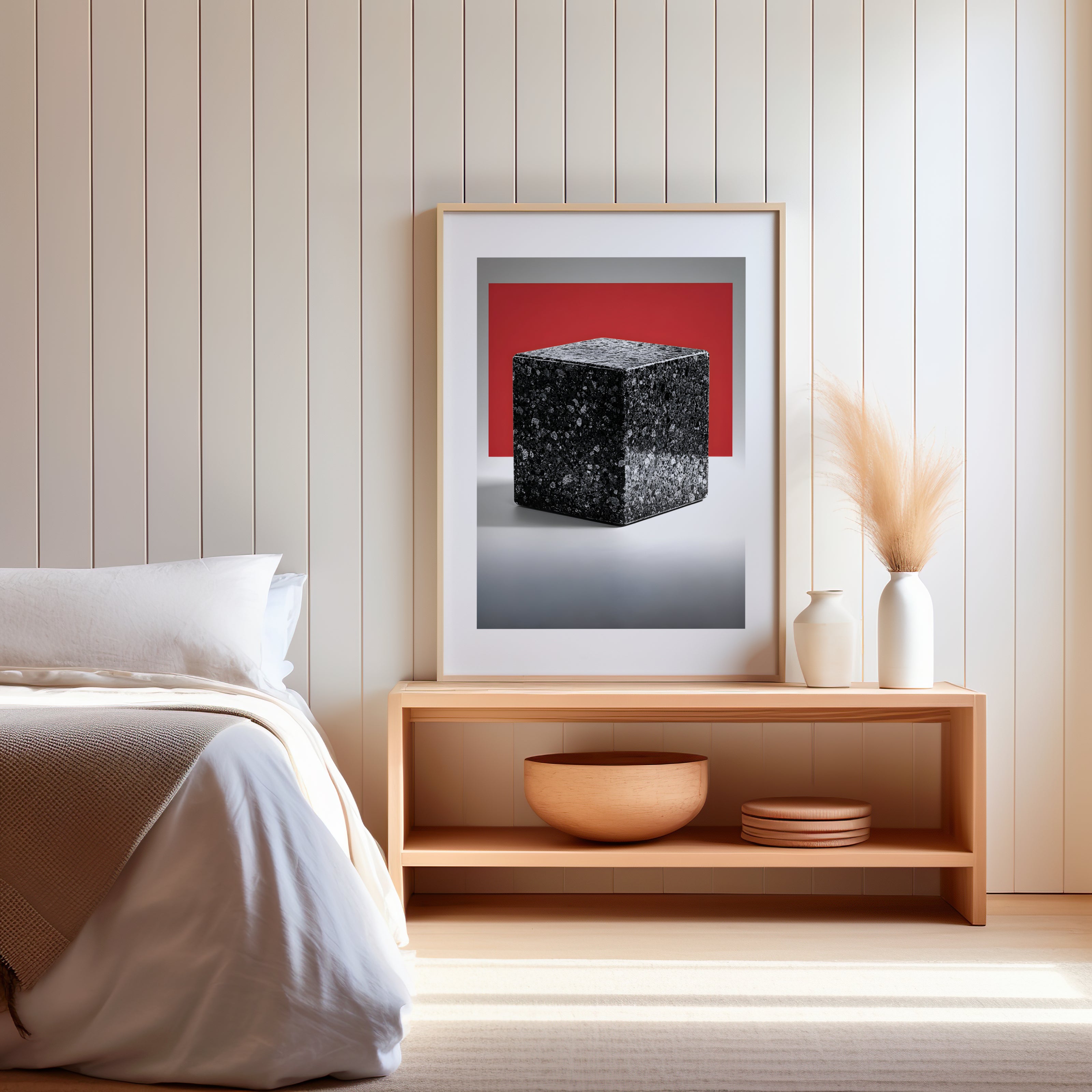 Cadre abstrait dans une chambre