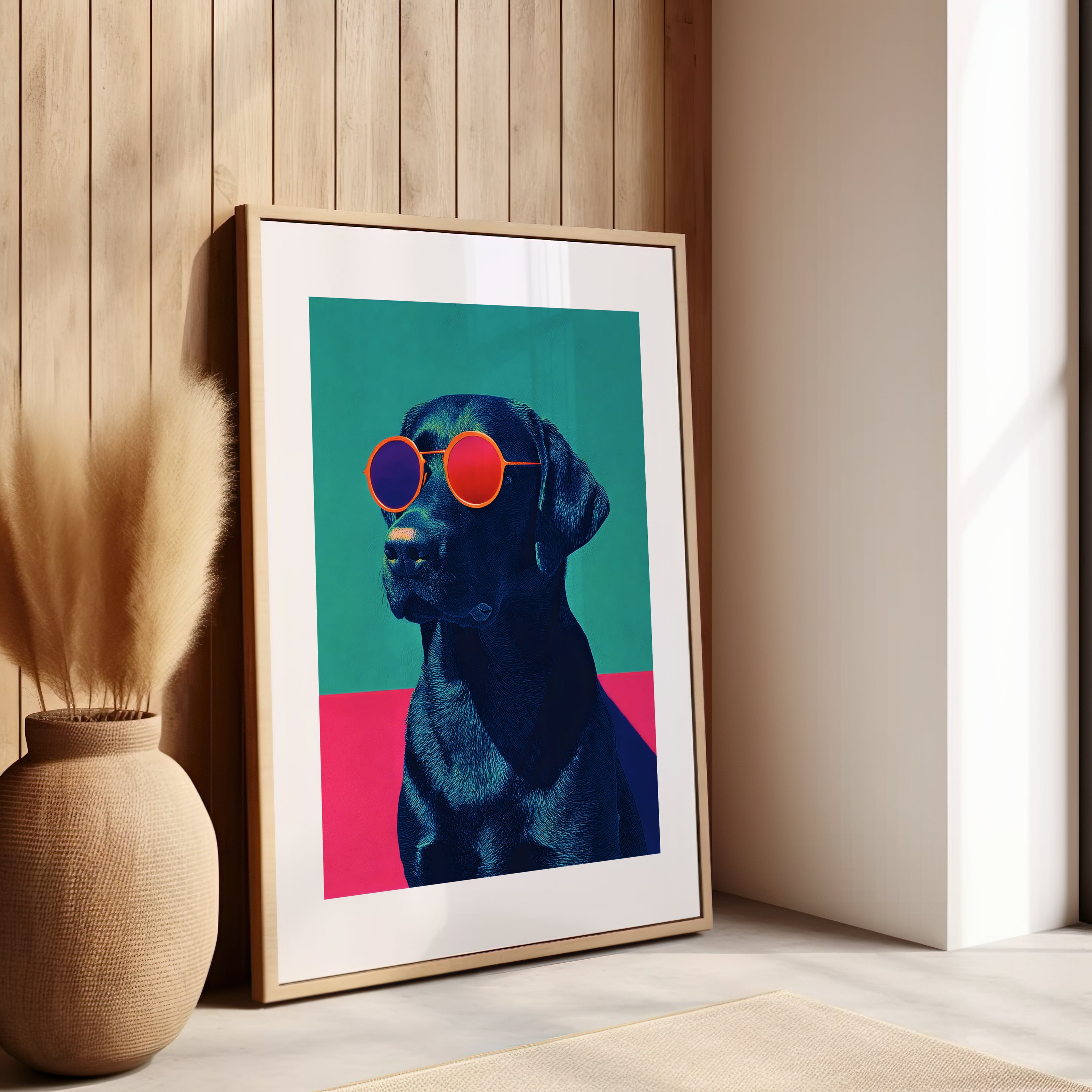 Tableau animal coloré, lunettes de soleil, art contemporain, pour salon moderne, chambre