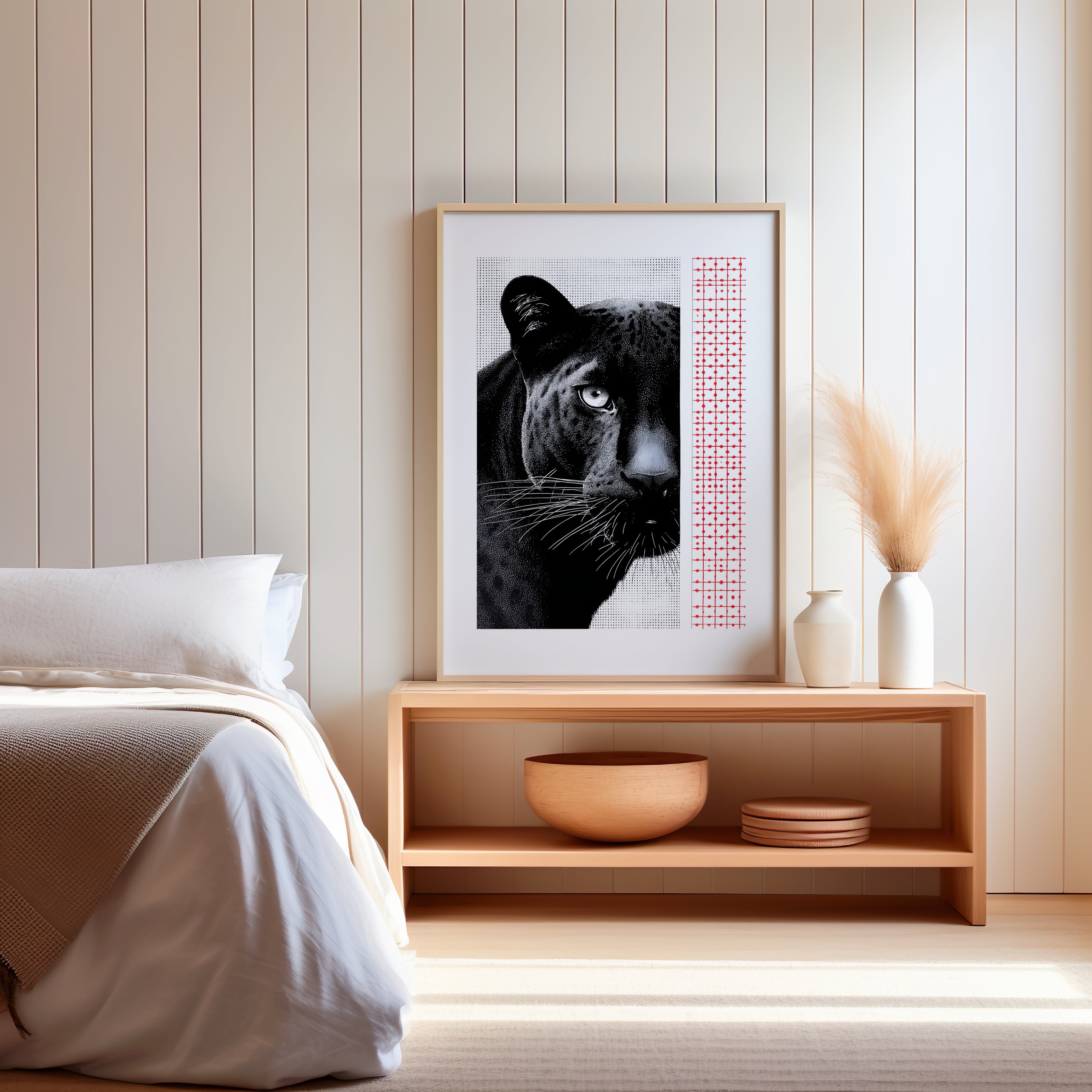 Une panthère, avec un regard animal