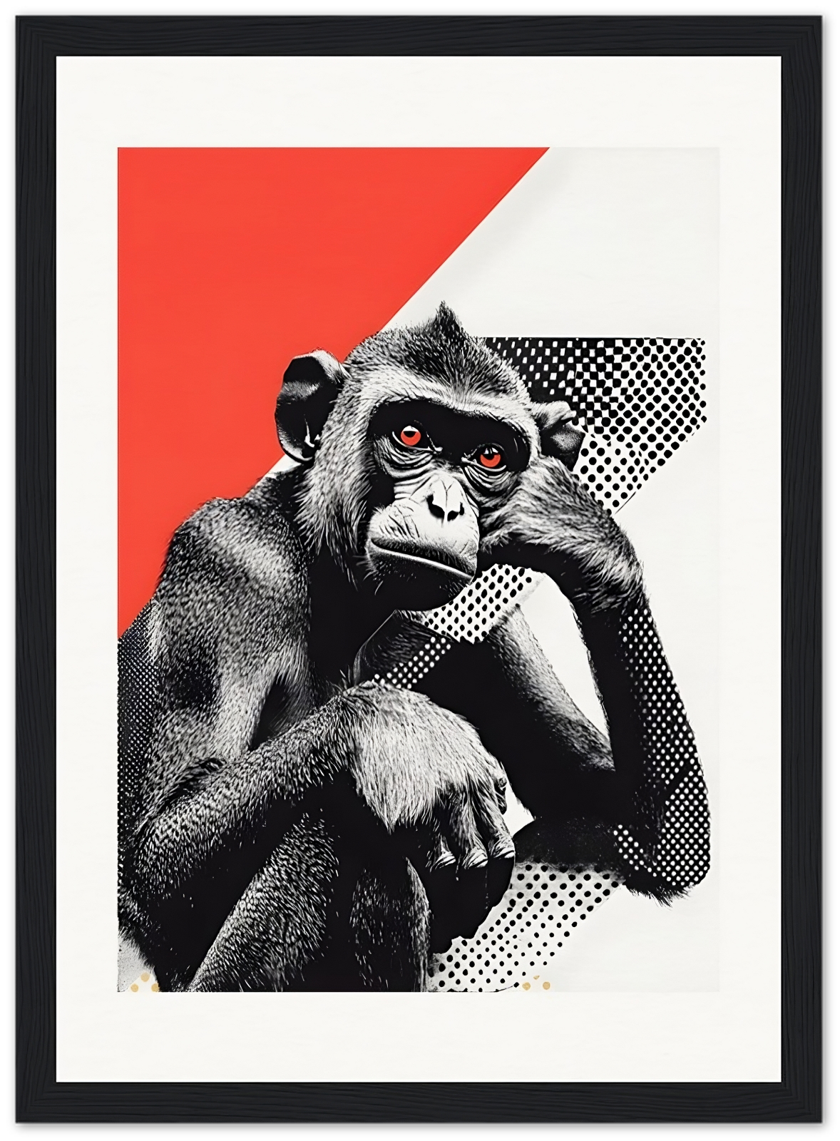 Portrait de singe encadré, Pop art