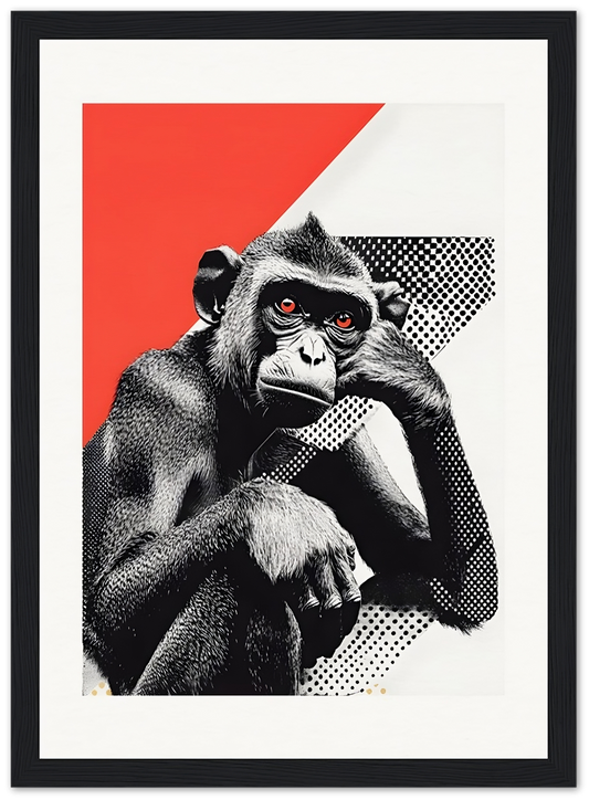 Portrait de singe encadré, Pop art