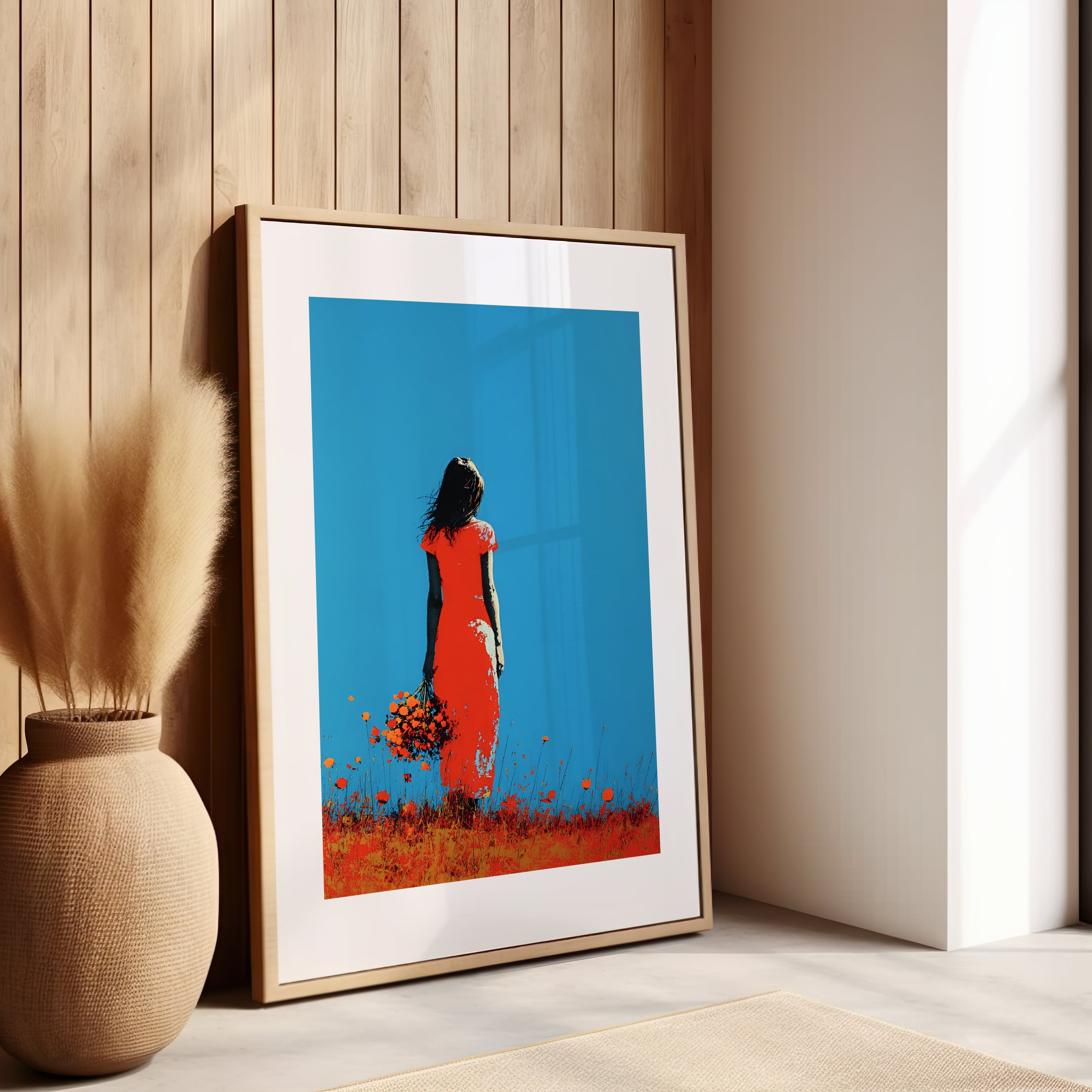 Tableau d'une femme de dos dans un salon